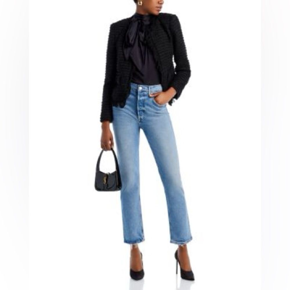 AGOLDEย Riley Long High-Rise Straight Jeans in ย Cove 25
